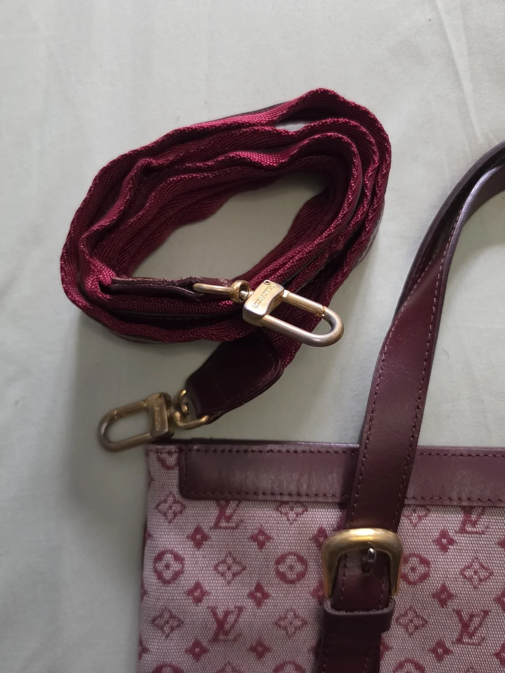 Louis Vuitton Cherry Red Monogram Laptop Tote with Burgundy Trim